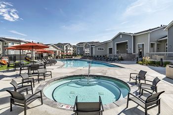 Outdoor Hot Tub Spa at Spacious 3 Bedroom Apartments in Colorado Springs